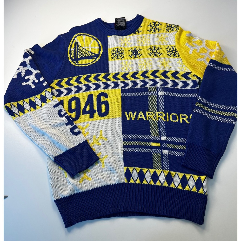 NBA Golden State‎ Warriors Sweater 1946 Blue Yellow SZ Medium